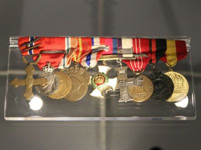 Max Manus' medaljer - Fra utstillingen "Krigskorset - Norges hÃ¸yeste utmerkelse"
